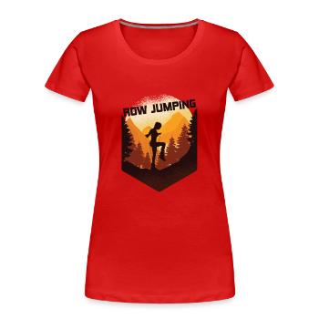 Rope Jumping Rope Jumping Frau - Frauen Premium Bio T-Shirt - Rot - Vorne - Mia (176cm)