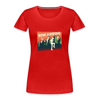 Rope Jumping Rope Jumping Frau - Frauen Premium Bio T-Shirt - Rot - Vorne - Mia (176cm)