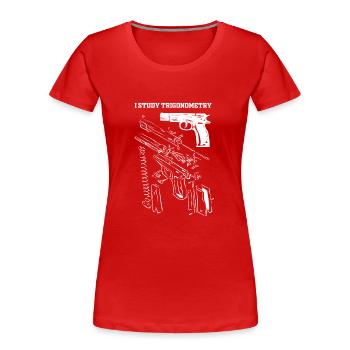 I Study Triggernometry Structure Of Pistol - Frauen Premium Bio T-Shirt - Rot - Vorne - Mia (176cm)