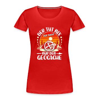 Geocaching Geocacher Geocache - Frauen Premium Bio T-Shirt - Rot - Vorne - Mia (176cm)