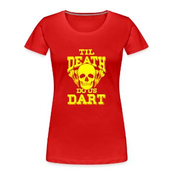 dart spiel - Frauen Premium Bio T-Shirt - Rot - Vorne - Mia (176cm)