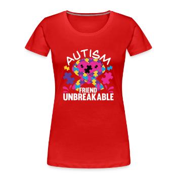 Autismus Mutter Tochter Sohn Autist Eltern Kind - Frauen Premium Bio T-Shirt - Rot - Vorne - Mia (176cm)