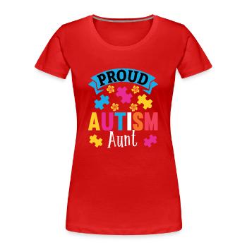 Autisme Mère Fille Fils Autistic Parents Enfant - T-shirt bio Premium Femme - rouge - Devant - Mia (176cm)