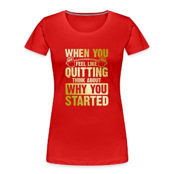 start fitnesss - Frauen Premium Bio T-Shirt - Rot - Vorne - Mia (176cm)
