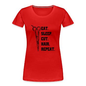 Hairdresser Hairdressing Scissors Hairdresser Scissors Comb - Women's Premium Organic T-Shirt - red - Front - Mia (176cm)