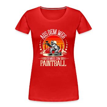 Paintball - Frauen Premium Bio T-Shirt - Rot - Vorne - Mia (176cm)