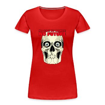 Totenkopf No gas, no money, no future - Frauen Premium Bio T-Shirt - Rot - Vorne - Mia (176cm)