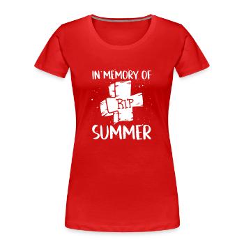 In Erinnerung An Den Sommer - Frauen Premium Bio T-Shirt - Rot - Vorne - Mia (176cm)