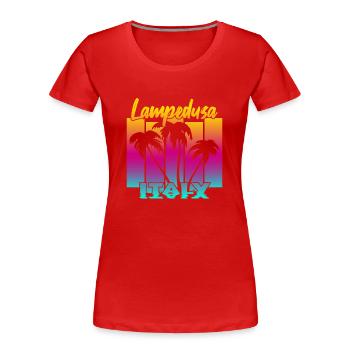 Lampedusa Italy - Frauen Premium Bio T-Shirt - Rot - Vorne - Mia (176cm)