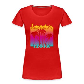 Lampedusa Italy - Frauen Premium Bio T-Shirt - Rot - Vorne - Mia (176cm)