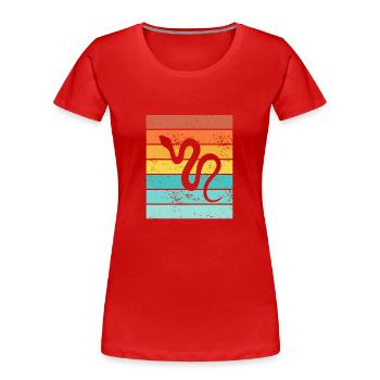 Snake Retro Reptile Python Gift idea - Frauen Premium Bio T-Shirt - Rot - Vorne - Mia (176cm)