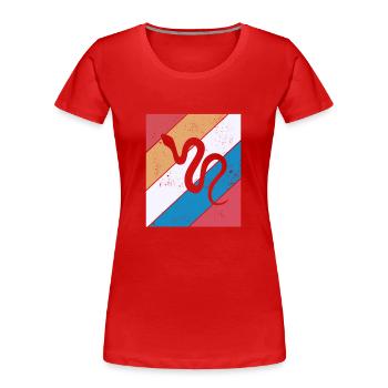 Snake Retro Reptile Python Gift idea - Frauen Premium Bio T-Shirt - Rot - Vorne - Mia (176cm)