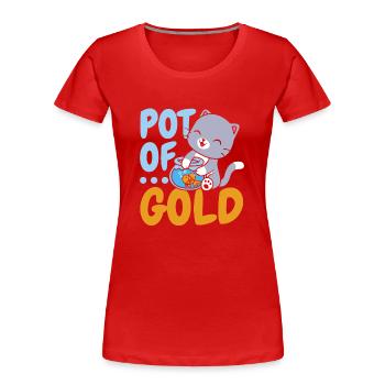 Goldpot Fish Aquarist Pisciculture Poissons rouges - T-shirt bio Premium Femme - rouge - Devant - Mia (176cm)