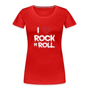 I Love Rock n Roll Musikstil Genre Gitarre - Frauen Premium Bio T-Shirt - Rot - Vorne - Mia (176cm)