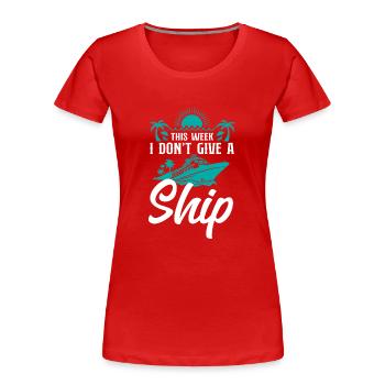 Jeu de mots de vacances sur les navires de croisière cette semaine - T-shirt bio Premium Femme - rouge - Devant - Mia (176cm)