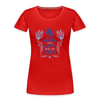 Frieden - Frauen Premium Bio T-Shirt - Rot - Vorne - Mia (176cm)
