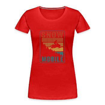 Motorschlitten Schneemobil Vintage Schneemobiler - Frauen Premium Bio T-Shirt - Rot - Vorne - Mia (176cm)