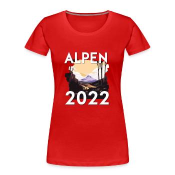 Alpen 2022 - Frauen Premium Bio T-Shirt - Rot - Vorne - Mia (176cm)