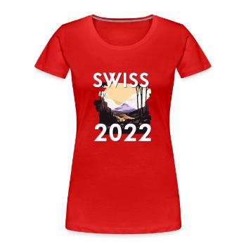 Swiss 2022 - Women's Premium Organic T-Shirt - red - Front - Mia (176cm)