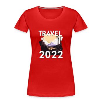 Travel 2022 - Frauen Premium Bio T-Shirt - Rot - Vorne - Mia (176cm)