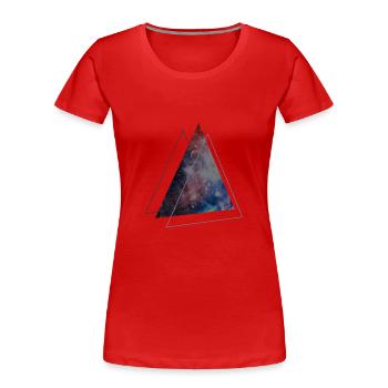 triangle space - Frauen Premium Bio T-Shirt - Rot - Vorne - Mia (176cm)