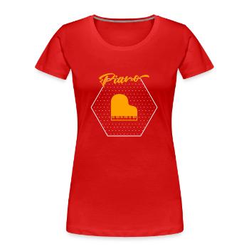 Klavier - Frauen Premium Bio T-Shirt - Rot - Vorne - Mia (176cm)
