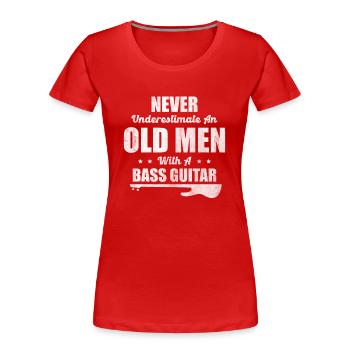 Bass Guitar Bass Guitarist - Women's Premium Organic T-Shirt - red - Front - Mia (176cm)
