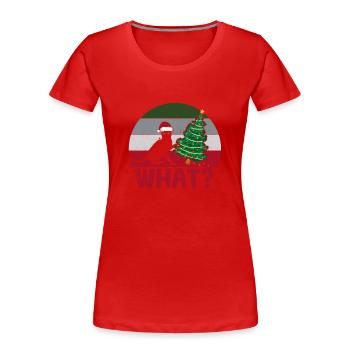 Funny Black Cat Merry Christmas Tree Cats Xmas - Frauen Premium Bio T-Shirt - Rot - Vorne - Mia (176cm)