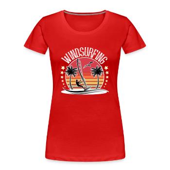 Windsurfen Windsurfer Windsurf - Frauen Premium Bio T-Shirt - Rot - Vorne - Mia (176cm)