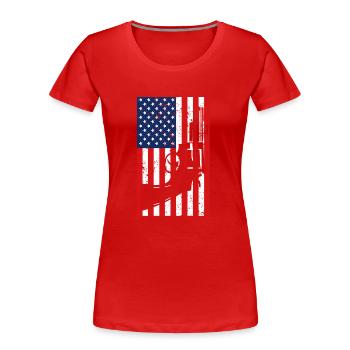 USA American Flag Gun Revolver Shooting Range - Frauen Premium Bio T-Shirt - Rot - Vorne - Mia (176cm)