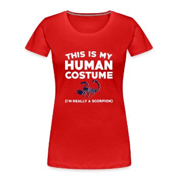 Drôle de costume de Scorpion - T-shirt bio Premium Femme - rouge - Devant - Mia (176cm)