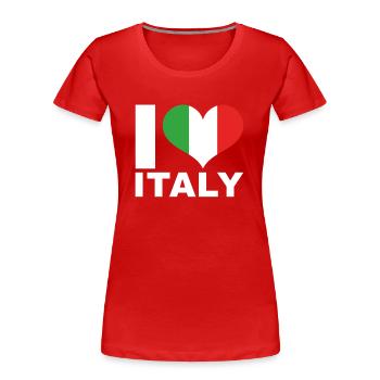 Ich liebe Italien Herz Flagge Italien - Frauen Premium Bio T-Shirt - Rot - Vorne - Mia (176cm)