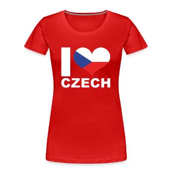 Ich liebe Tschechien Herz Flagge Tschechien - Frauen Premium Bio T-Shirt - Rot - Vorne - Mia (176cm)
