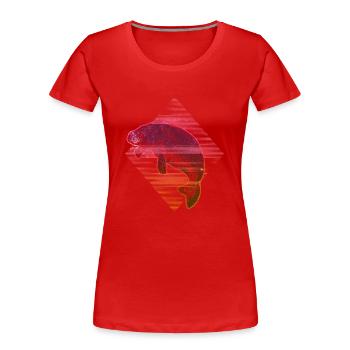 Lamantin - Lamantin - T-shirt bio Premium Femme - rouge - Devant - Mia (176cm)