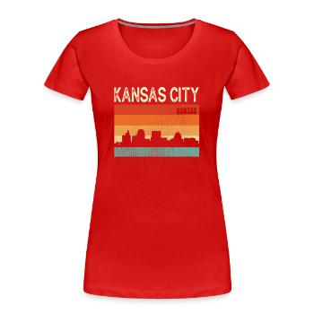 Kansas City Missouri - T-shirt bio Premium Femme - rouge - Devant - Mia (176cm)