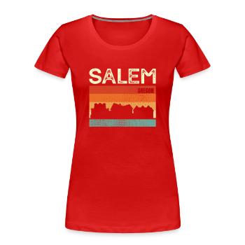 Verkauf - Frauen Premium Bio T-Shirt - Rot - Vorne - Mia (176cm)