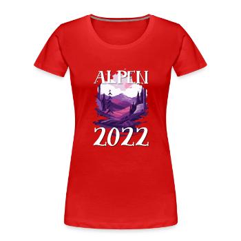 Alpen 2022 - Frauen Premium Bio T-Shirt - Rot - Vorne - Mia (176cm)