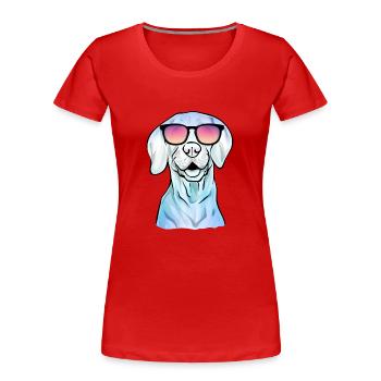 Vizsla Cool Retro Vintage Ungarischer Vizsla - Frauen Premium Bio T-Shirt - Rot - Vorne - Mia (176cm)