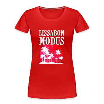 Mode Lisbonne - T-shirt bio Premium Femme - rouge - Devant - Mia (176cm)