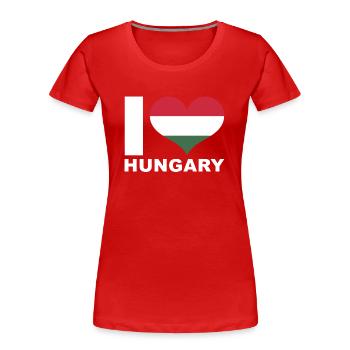 Ich liebe Ungarn Herz Flagge Ungarn - Frauen Premium Bio T-Shirt - Rot - Vorne - Mia (176cm)
