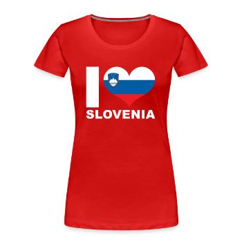 Ich liebe Slowenien Herz Flagge Slowenien - Frauen Premium Bio T-Shirt - Rot - Vorne - Mia (176cm)