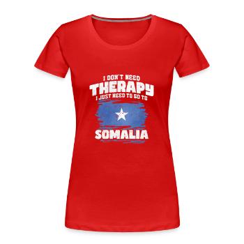 Somalie - T-shirt bio Premium Femme - rouge - Devant - Mia (176cm)
