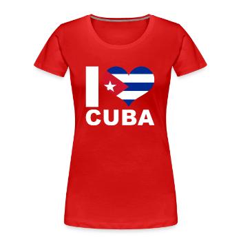 Ich liebe Kuba Herz Flagge Kuba - Frauen Premium Bio T-Shirt - Rot - Vorne - Mia (176cm)