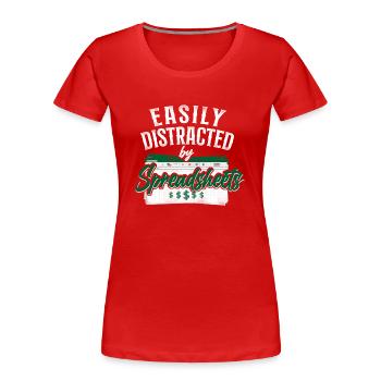 Comptable Comptable Comptable Comptabilité - T-shirt bio Premium Femme - rouge - Devant - Mia (176cm)