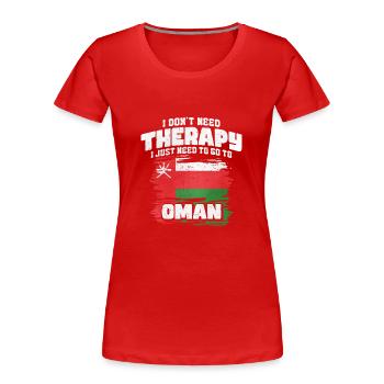 Oman - Frauen Premium Bio T-Shirt - Rot - Vorne - Mia (176cm)