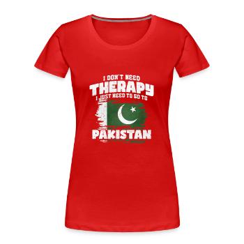 Pakistan - T-shirt bio Premium Femme - rouge - Devant - Mia (176cm)