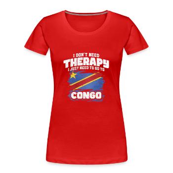 Kongo - Frauen Premium Bio T-Shirt - Rot - Vorne - Mia (176cm)
