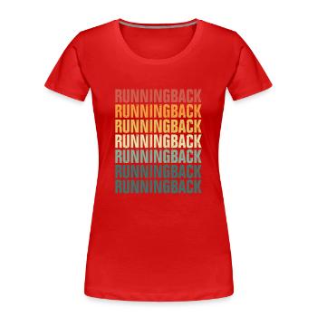 Colorful Retro Running back - Women's Premium Organic T-Shirt - red - Front - Mia (176cm)