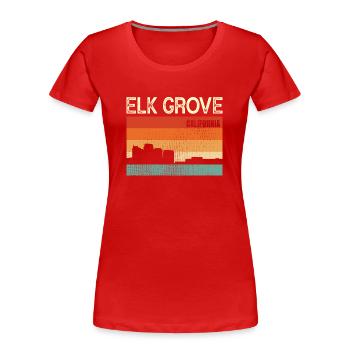 Elchhain - Frauen Premium Bio T-Shirt - Rot - Vorne - Mia (176cm)
