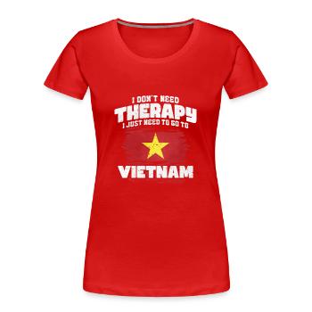 Vietnam - T-shirt bio Premium Femme - rouge - Devant - Mia (176cm)